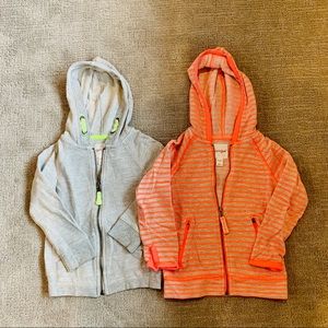 Cat and Jack size XS- 4/5 girls zip ups